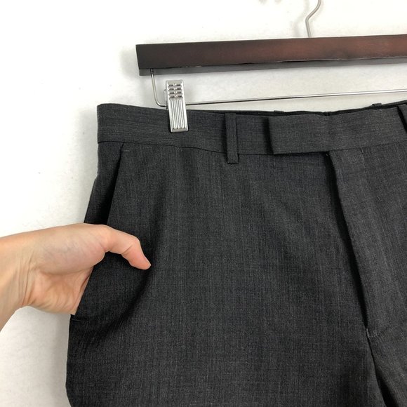 INC International Concepts Men's Size 34 x 32 London Dark Grey Wool Blend Pants - Picture 8 of 12